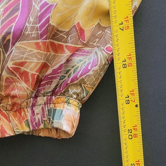 EVR Vintage Women's 100% Silk Bomber Jacket Full Zip Pockets Size Medium - Picture 13 of 15